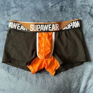 Supawear Black/Orange boxer brief trunk, Med